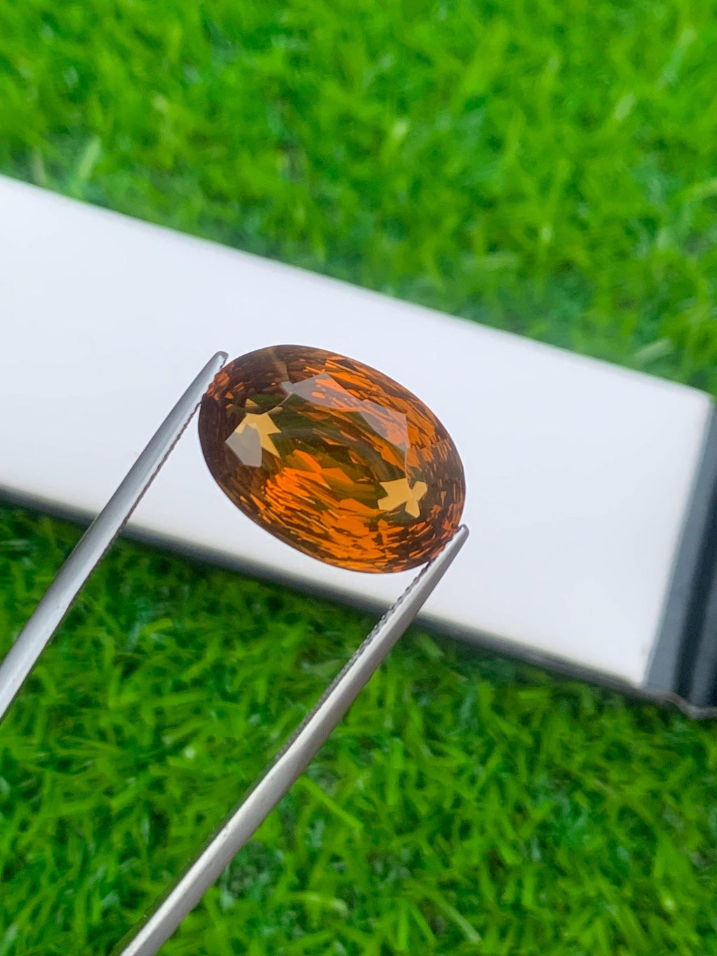 Natural Citrine Gemstone: Orange Cushion Cut, November Birthstone (14.20 Carat)