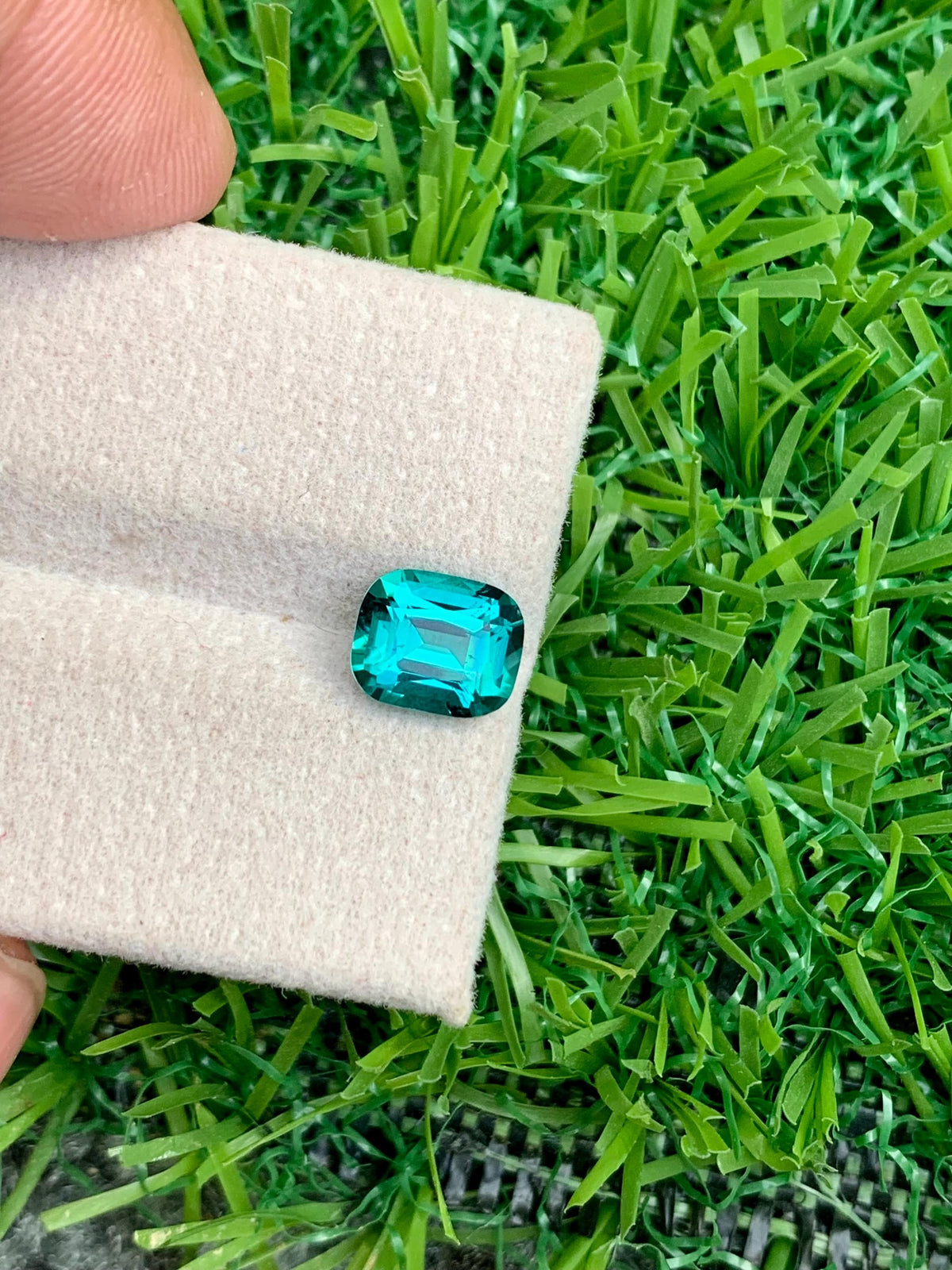 Lagoon Tourmaline Gemstone: 1.65 CT Cushion Cut Ring Stone