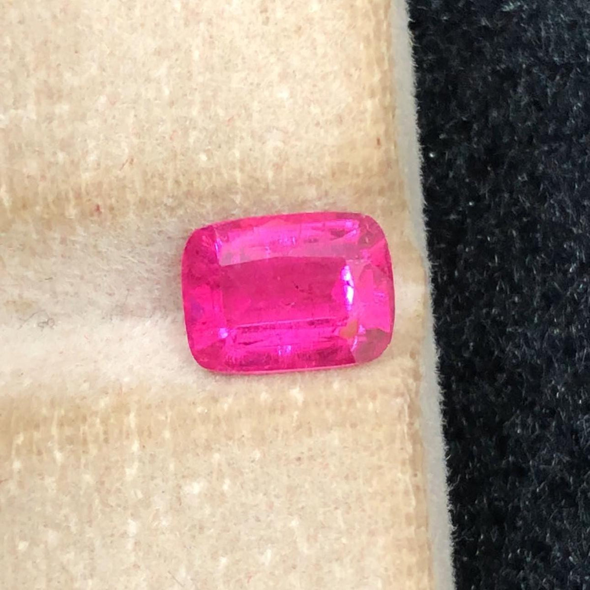 Pink Rubellite 1.10ct Cushion Cut Loose Gemstone from Afghanistan