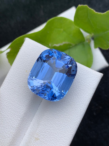 Aquamarine Loose Gemstone, Santa Maria Blue Color, Faceted Cushion Cut, Beryl