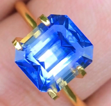 AIG Certified 4.16 ct Ceylon Bicolor Blue Sapphire – Octagon
