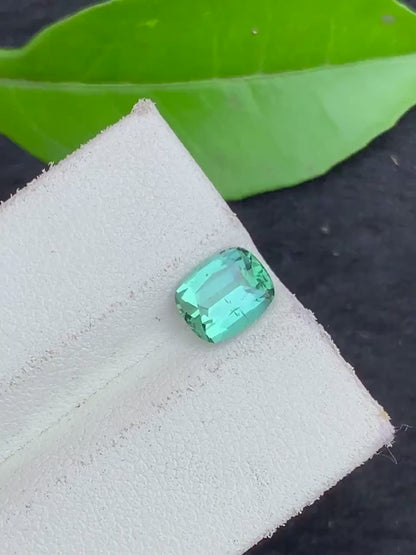 Bluish Green Tourmaline Gemstone For Sale , Cushion Cut Blue Green Tourmaline , 07| 6| 4.5 MM