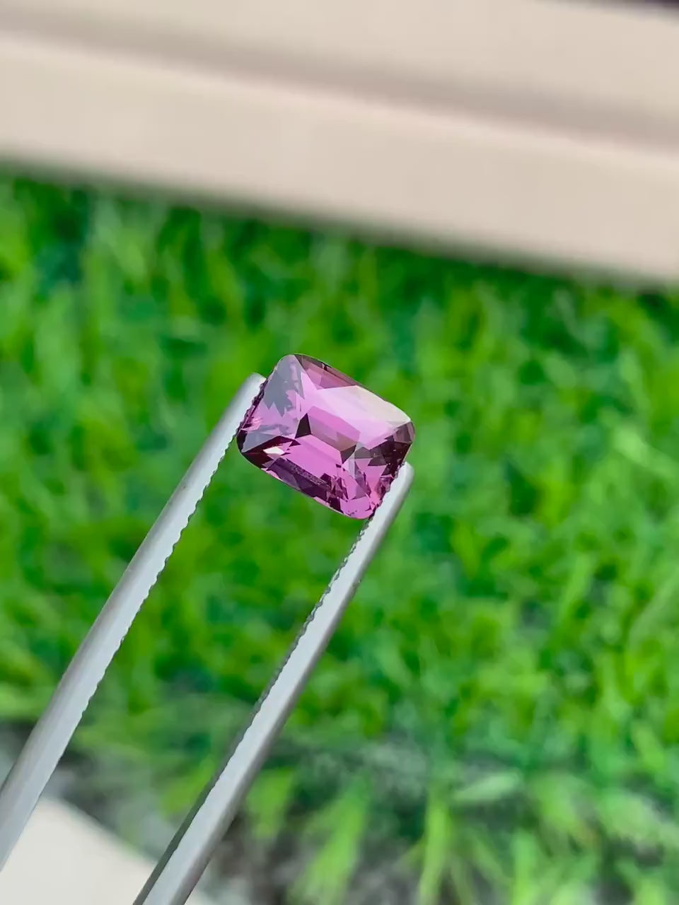 2.55ct Purplish Pink Spinel – Natural Cushion Cut Gemstone from Tanzania