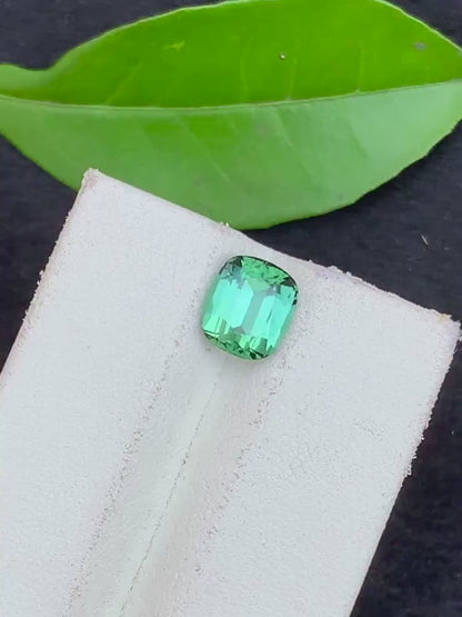 Bluish Green Tourmaline Gemstone For Sale , Cushion Cut Blue Green Tourmaline , 08| 6.5| 05 MM