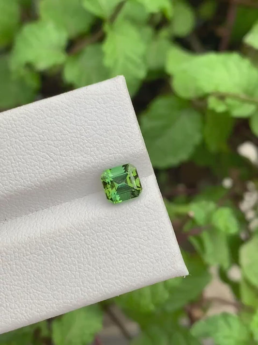 1.20ct Blue-Green Jaba Tourmaline – Natural Asscher Cut from Afghanistan (Free FedEx Express)