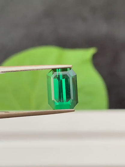 Forest Green Tourmaline, Emerald Cut Tourmaline Gemstones, Natural Tourmaline Fine Cut Stone, Jewelry Size Tourmaline, 3.95 CT