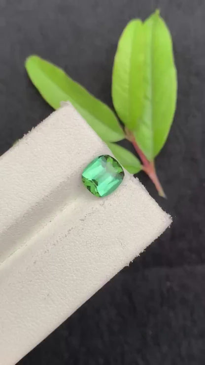 Bluish Green Tourmaline Gemstone For Sale , Cushion Cut Blue Green Tourmaline , 08| 07| 05 MM